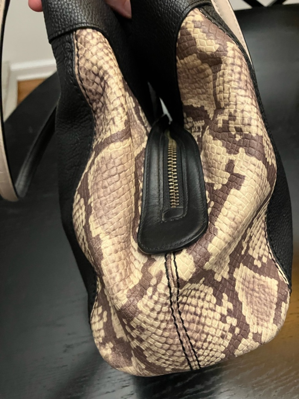 Coach Black Leather Lexy Shoulder Bag Snake Embossed - Picture 4 of 13